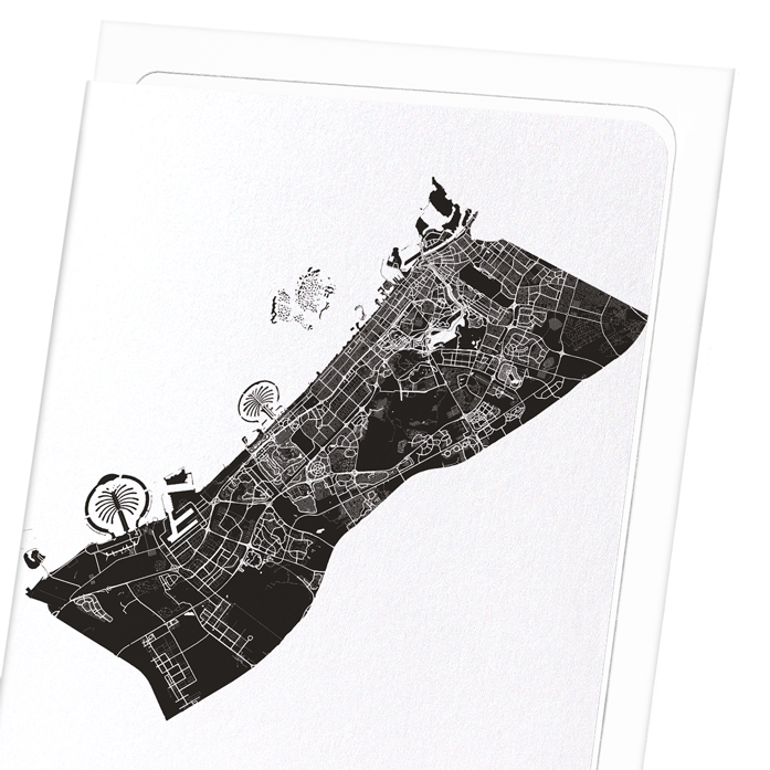 DUBAI CUTOUT: Map Cutout Greeting Card