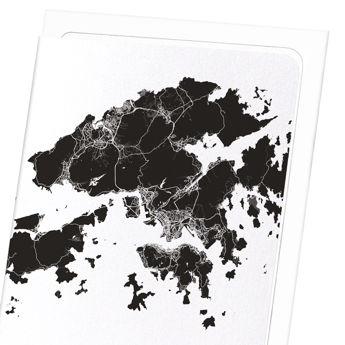 HONG KONG CUTOUT: Map Cutout Greeting Card