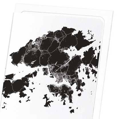 HONG KONG CUTOUT: Map Cutout Greeting Card
