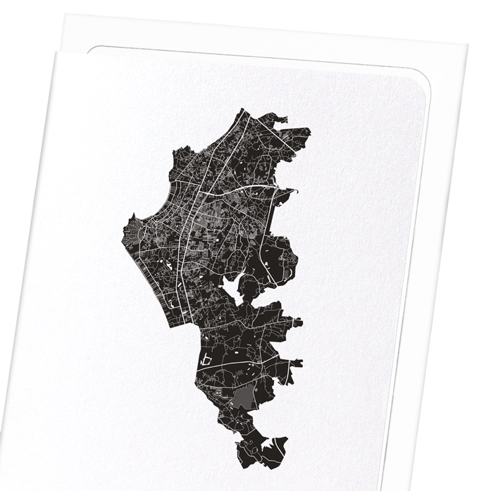 PATTAYA CUTOUT: Map Cutout Greeting Card