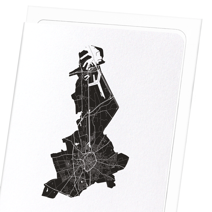 BRUGES CUTOUT: Map Cutout Greeting Card