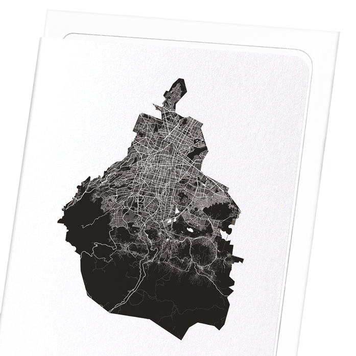 MEXICO CITY CUTOUT: Map Cutout Greeting Card