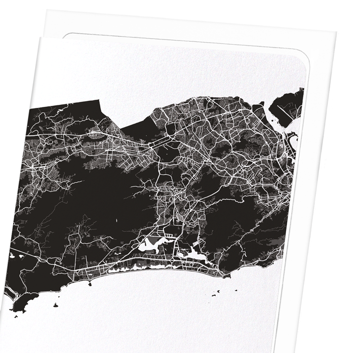 RIO DE JANEIRO CUTOUT: Map Cutout Greeting Card