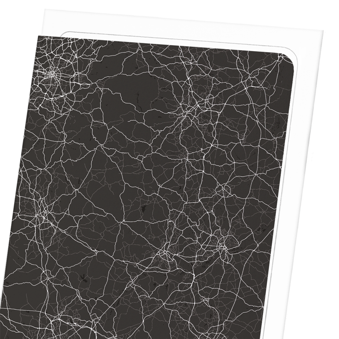 DERBYSHIRE FULL MAP: Map Full Greeting Card