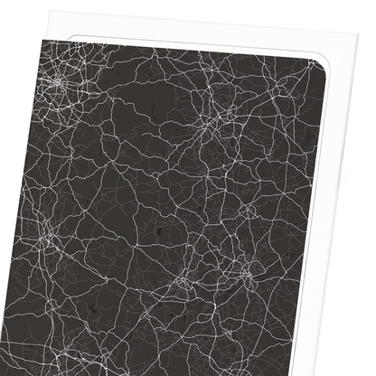 DERBYSHIRE FULL MAP: Map Full Greeting Card