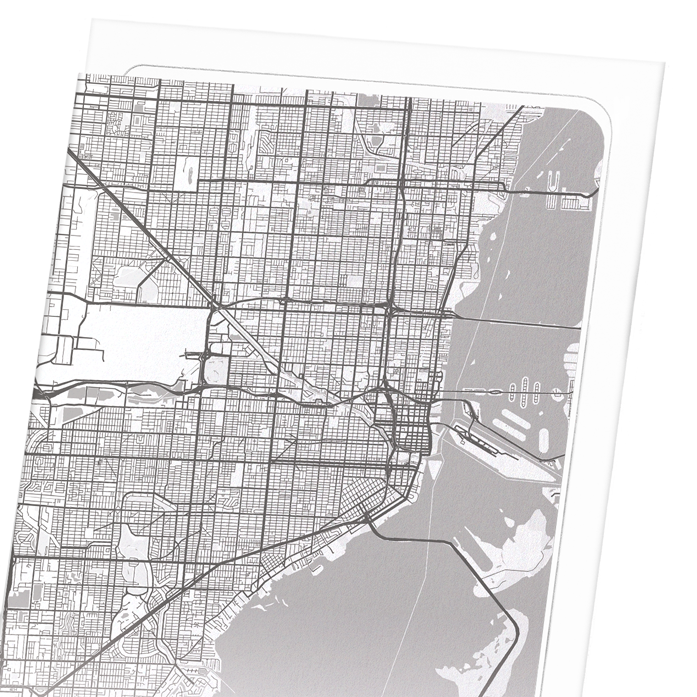 MIAMI FULL MAP: Map Full Art Print