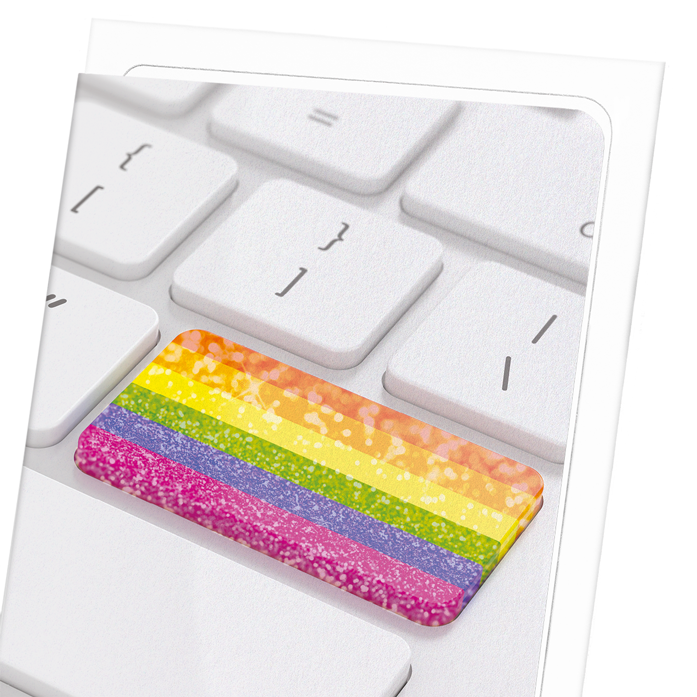 RAINBOW KEYBOARD: Photo Greeting Card