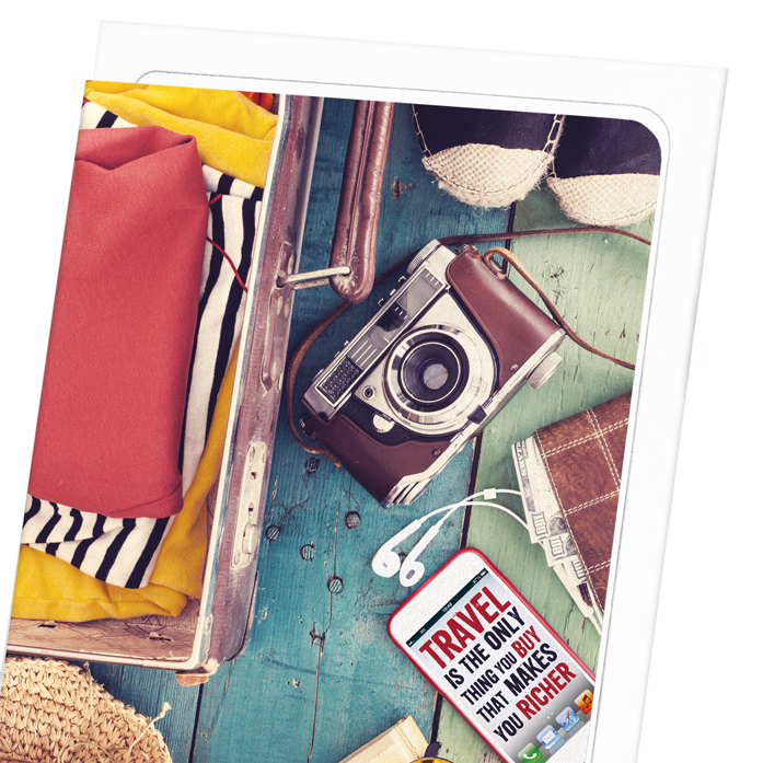 TRAVEL MAKES YOU RICHER: Photo Greeting Card