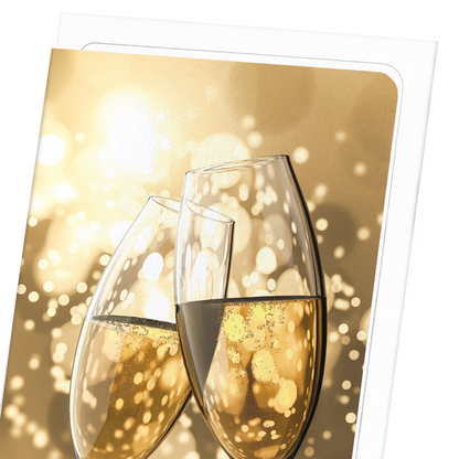 CHAMPAGNE CHEERS: Photo Greeting Card