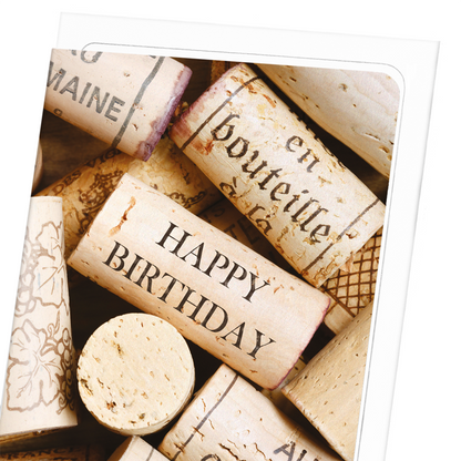 BIRTHDAY WINE CORK: Photo Greeting Card