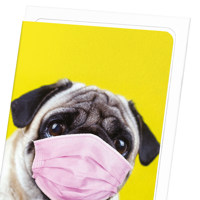 PUG MASK: Photo Greeting Card