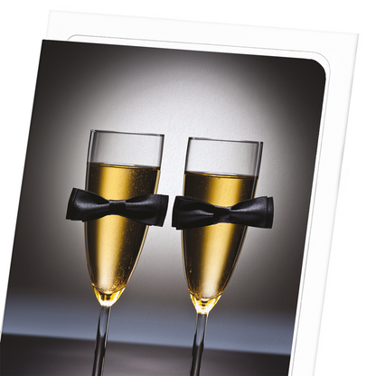 BOW TIE CHAMPAGNE: Photo Greeting Card