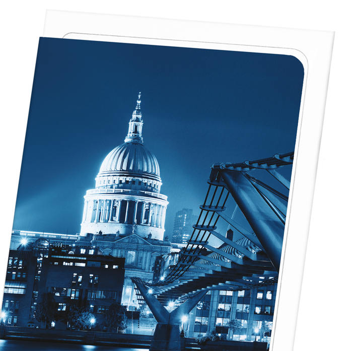 ST PAUL'S LIT AT NIGHT: Photo Greeting Card