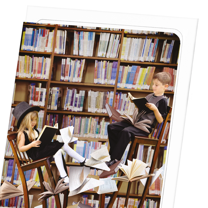 CHILDREN AND BOOKS: Photo Greeting Card