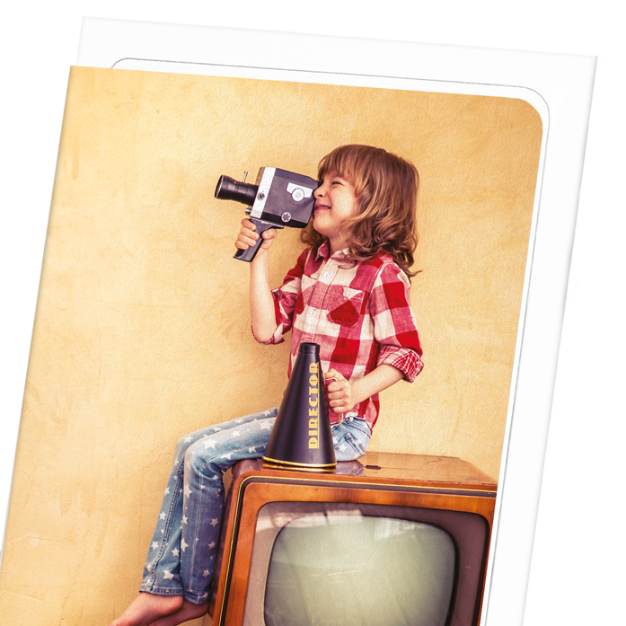 KID AND CAMCORDER: Photo Greeting Card