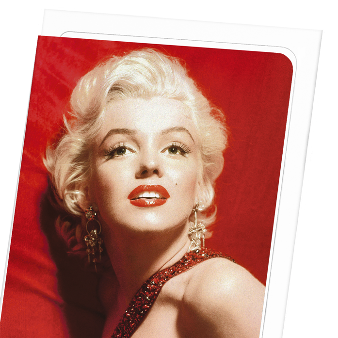 MONROE IN A RED DRESS: Photo Greeting Card
