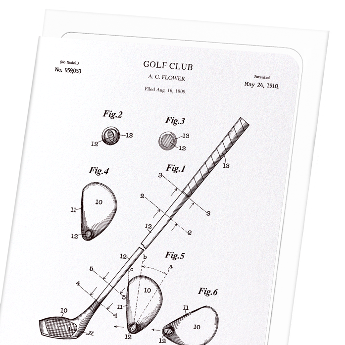PATENT OF GOLF CLUB (1910): Patent Greeting Card