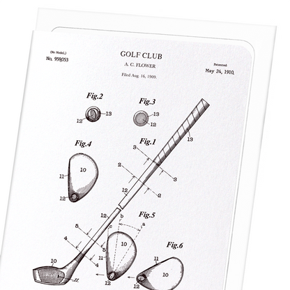 PATENT OF GOLF CLUB (1910): Patent Greeting Card