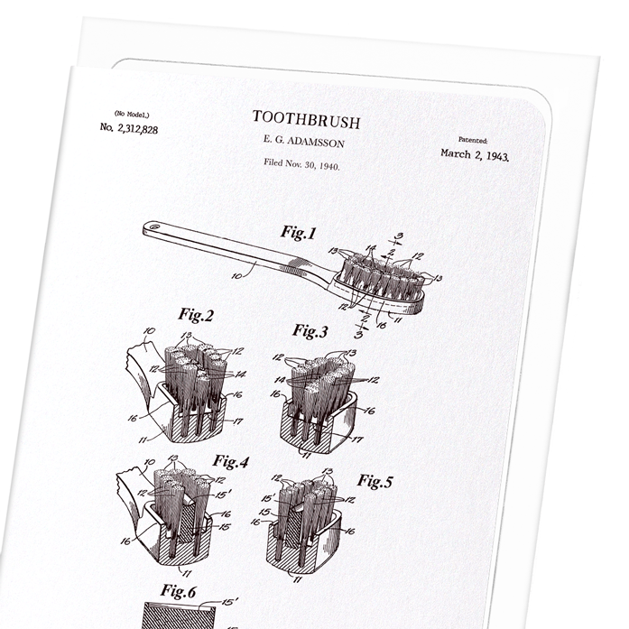 PATENT OF TOOTHBRUSH (1943): Patent Greeting Card