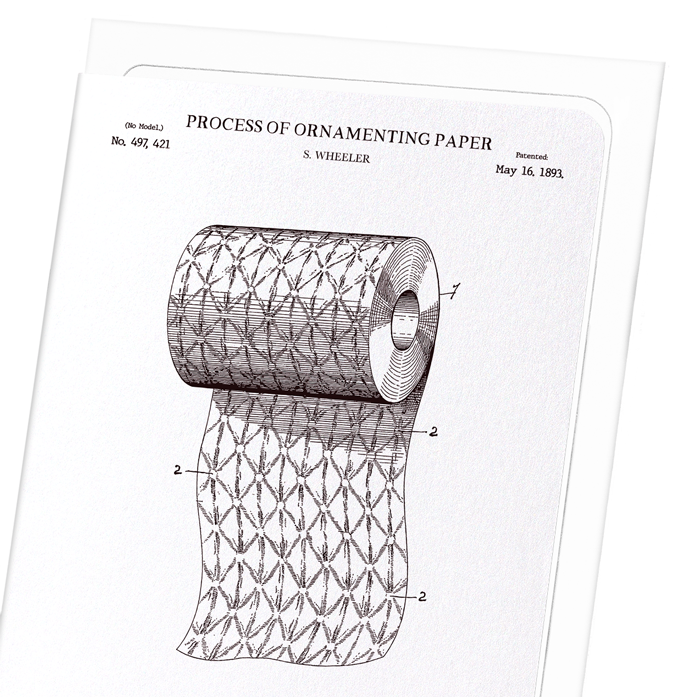 PATENT OF PROCESS OF ORNAMENTING PAPER (1893): Patent Greeting Card
