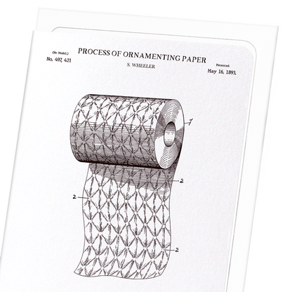 PATENT OF PROCESS OF ORNAMENTING PAPER (1893): Patent Greeting Card