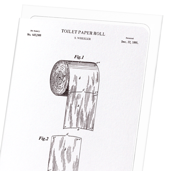 PATENT OF TOILET PAPER ROLL (1891): Patent Greeting Card