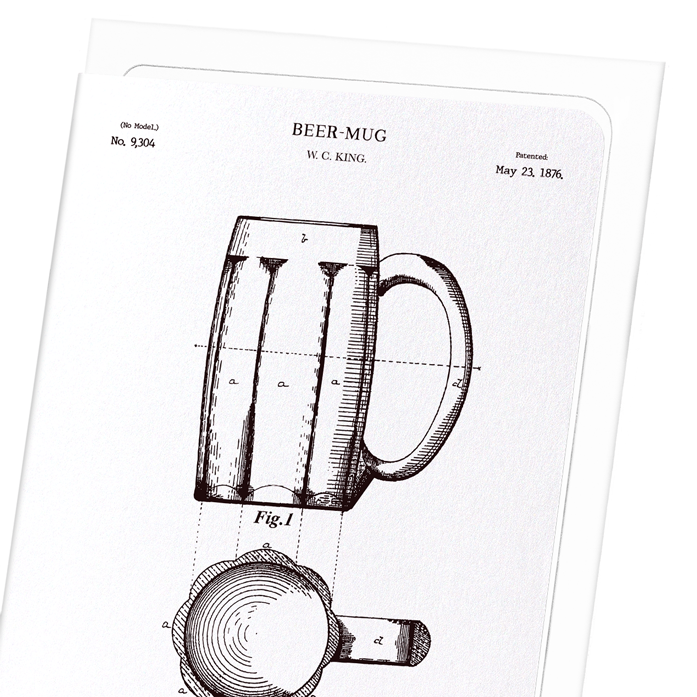 PATENT OF BEER-MUG (1876): Patent Greeting Card