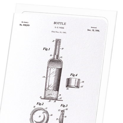 PATENT OF BOTTLE (1906): Patent Greeting Card