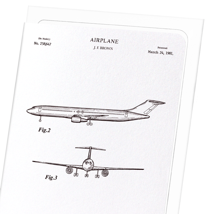 PATENT OF AIRPLANE (1981): Patent Greeting Card