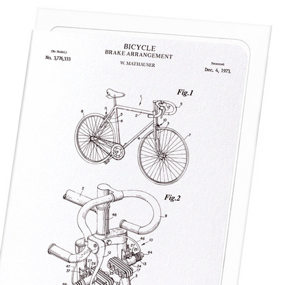 PATENT OF BICYCLE BRAKE ARRANGEMENT (1973): Patent Greeting Card