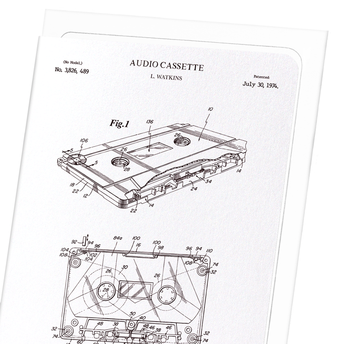 PATENT OF AUDIO CASSETTE (1974): Patent Greeting Card