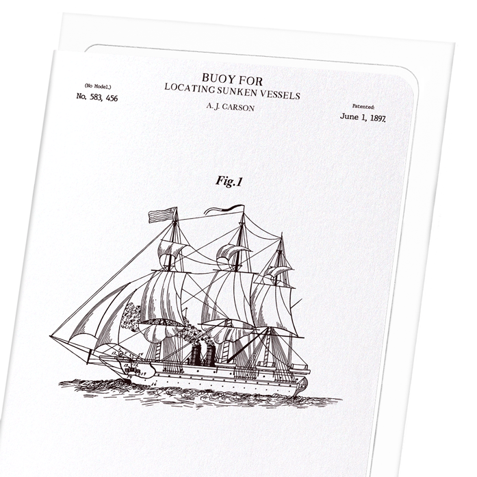PATENT OF BUOY (1897): Patent Greeting Card