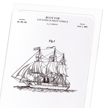 PATENT OF BUOY (1897): Patent Greeting Card