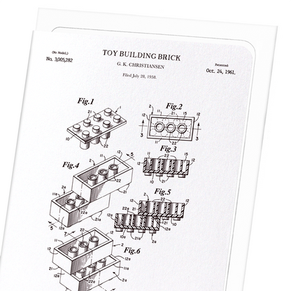 PATENT OF TOY BUILDING BRICK (1961): Patent Greeting Card