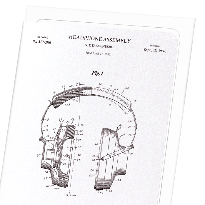 PATENT OF HEADPHONE (1966): Patent Greeting Card