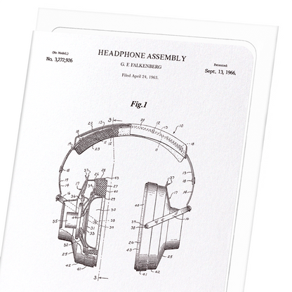 PATENT OF HEADPHONE (1966): Patent Greeting Card