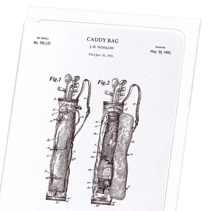 PATENT OF CADDY (1905): Patent Greeting Card
