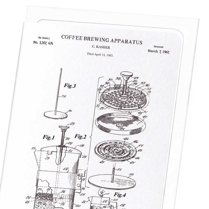 PATENT OF COFFEE BREWING APPARATUS (1967): Patent Greeting Card