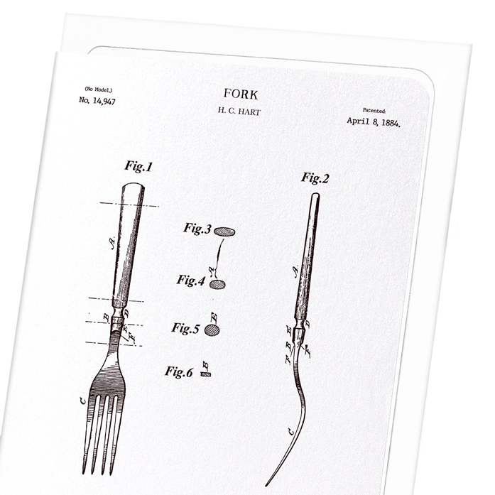 PATENT OF FORK (1884): Patent Greeting Card