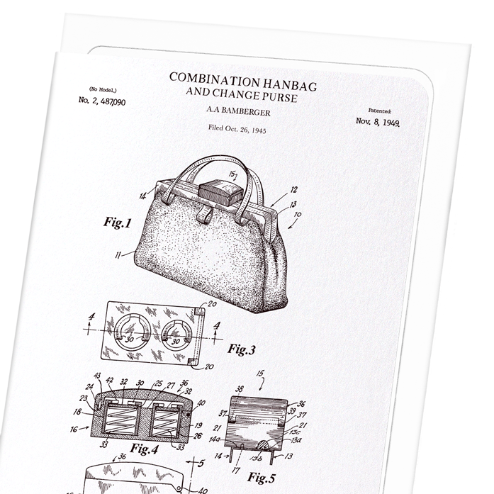 PATENT OF HANDBAG (1949): Patent Greeting Card