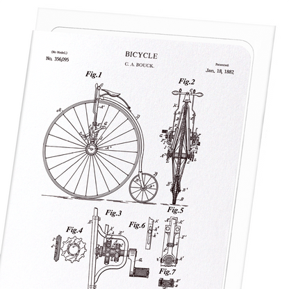 PATENT OF BICYCLE (1887): Patent Greeting Card