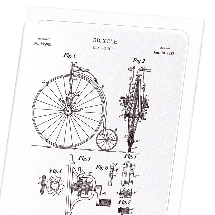 PATENT OF BICYCLE (1887): Patent Greeting Card