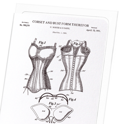 PATENT OF CORSET AND BUST (1911): Patent Greeting Card