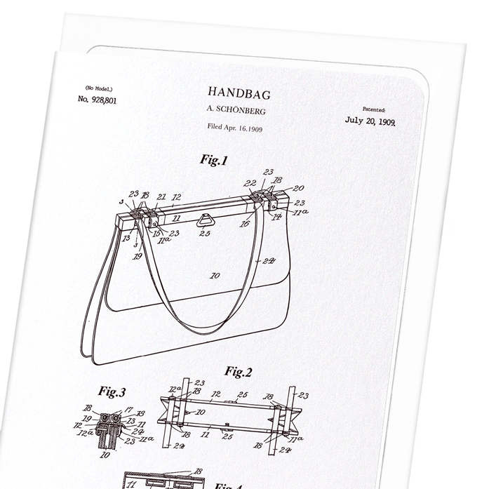 PATENT OF HANDBAG (1909): Patent Greeting Card