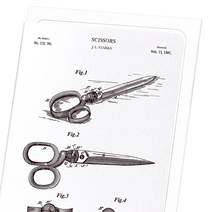 PATENT OF SCISSORS (1881): Patent Greeting Card