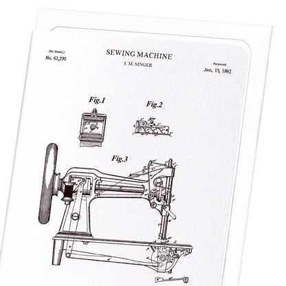 PATENT OF SEWING MACHINE (1867): Patent Greeting Card