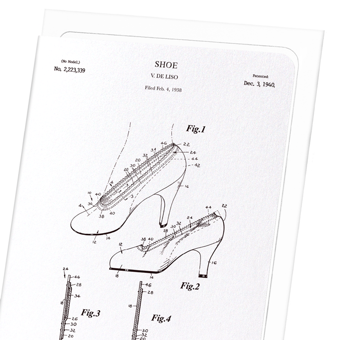 PATENT OF SHOE (1940): Patent Greeting Card