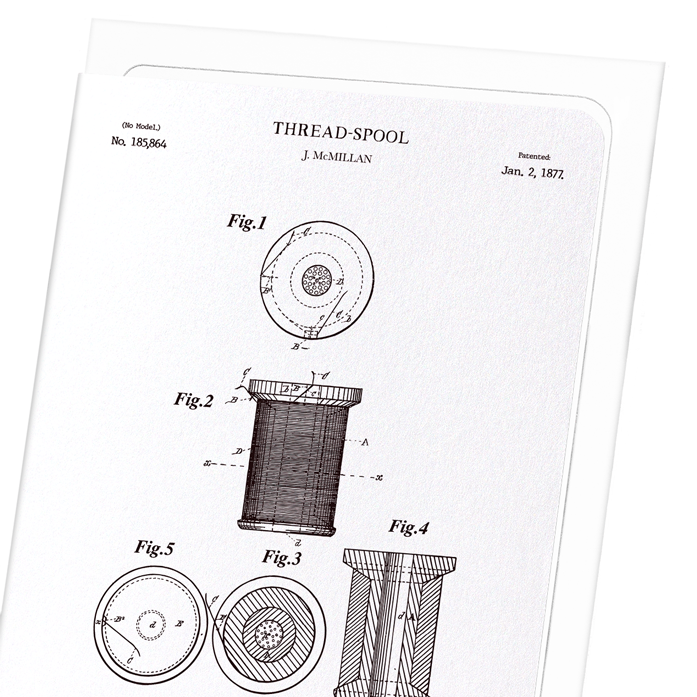 PATENT OF THREAD SPOOL (1877): Patent Greeting Card