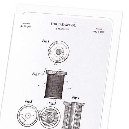 PATENT OF THREAD SPOOL (1877): Patent Greeting Card