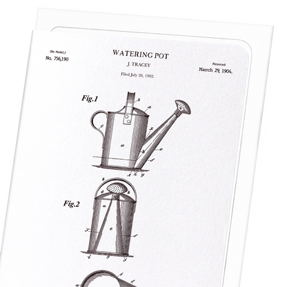 PATENT OF WATERING POT (1904): Patent Greeting Card